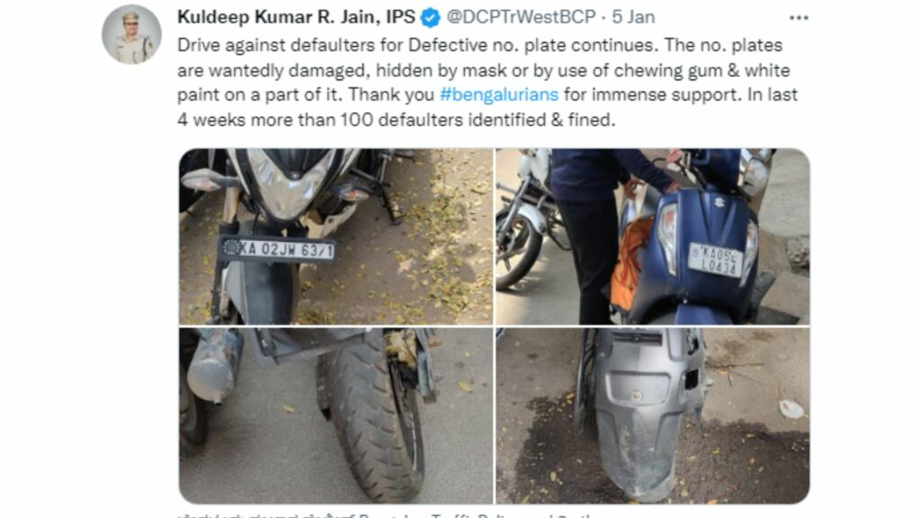 bikers changed number plates