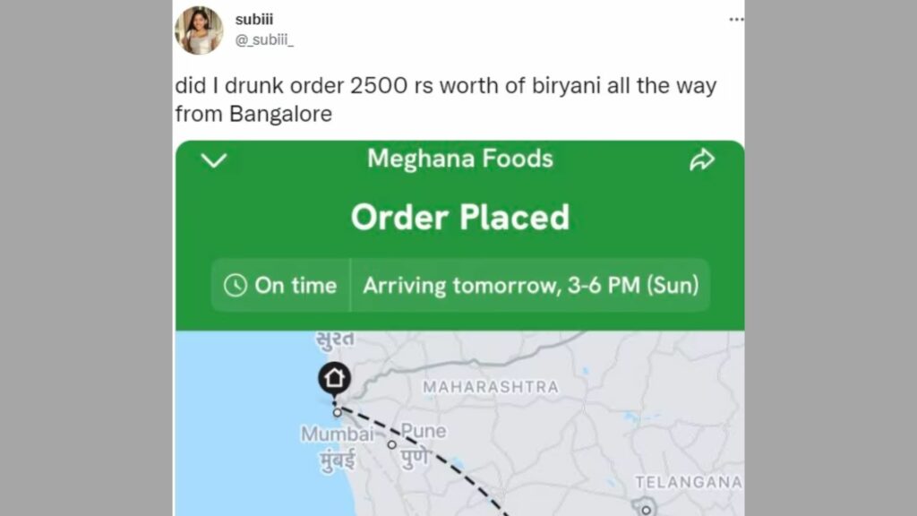 biryani mumbai to bangalore