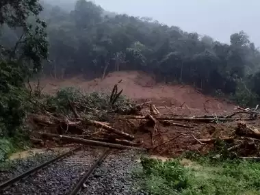 landslide near Dudhsagar Falls