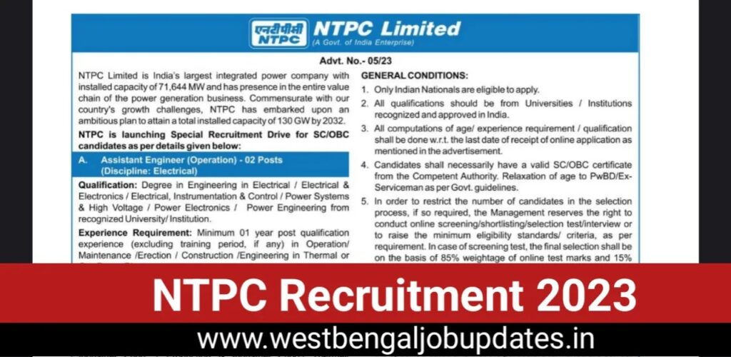 Job Vacancy in NTPC 2023